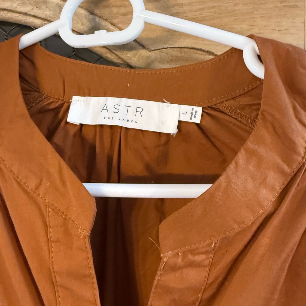 Astr the Label Cotton Terracotta Long Sleeve Dress - Picture 5 of 5